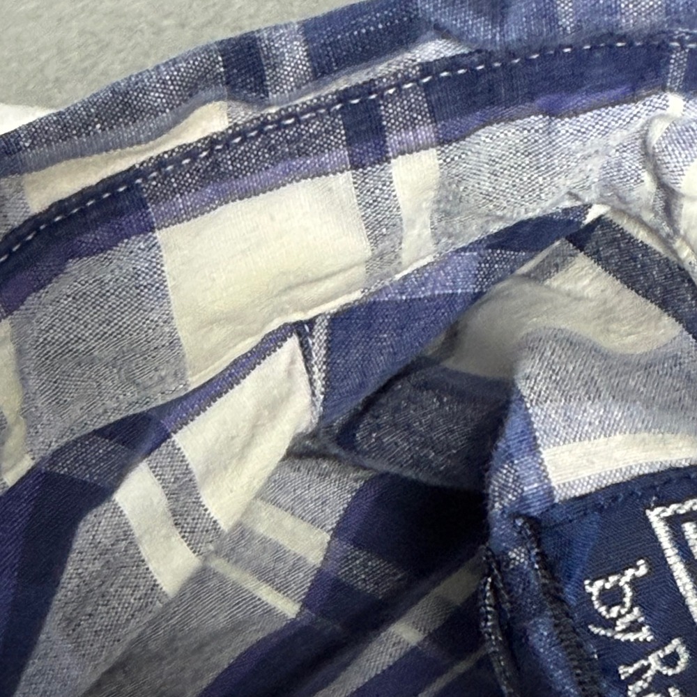 VTG Polo Ralph Lauren Hand Woven Medium Plaid Blue White Made in Canada - Picture 5 of 11